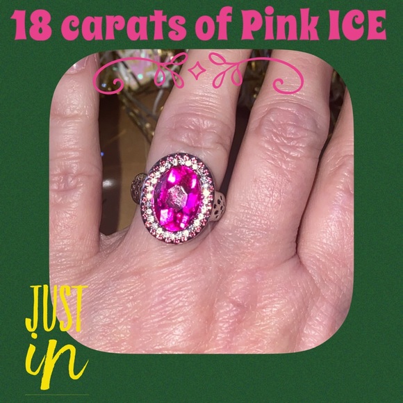 🌹HostPick🌹18+ carat HUGE Pink Ruby & Sim Diamond Ring Sterling Silver NEW. - Picture 5 of 11